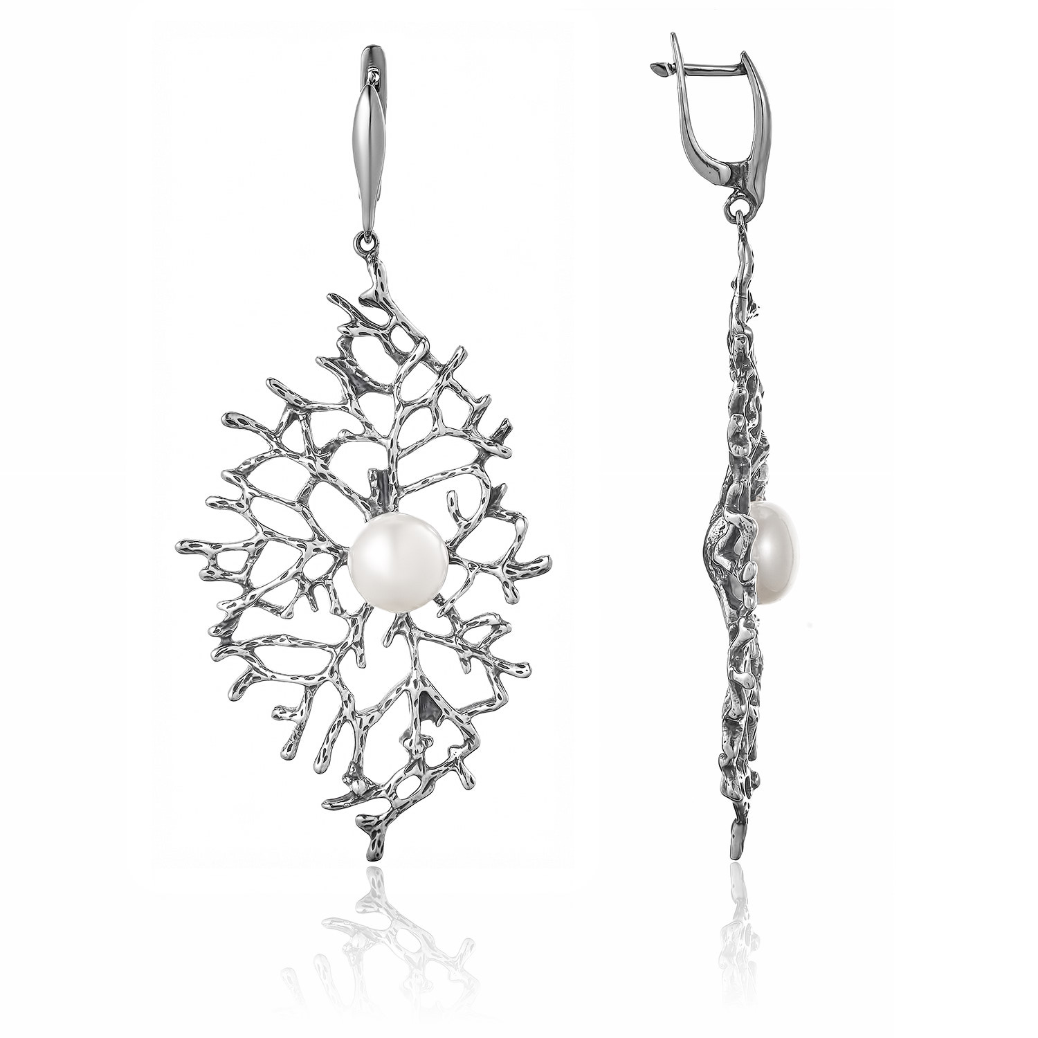 Серьги Ламинария Серебро 925, артикул 1.20071