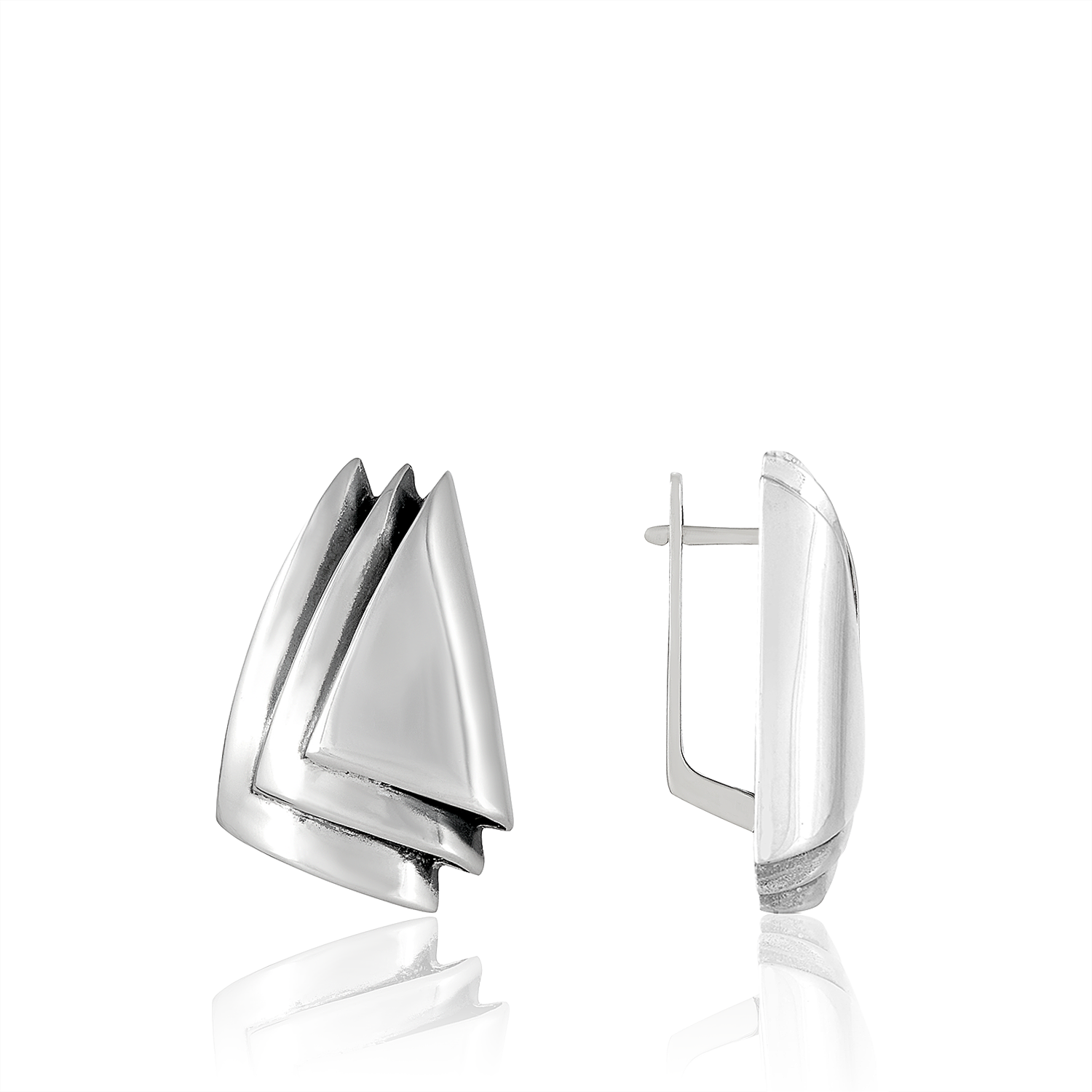 Серьги Гладь Серебро 925, артикул 1.20103