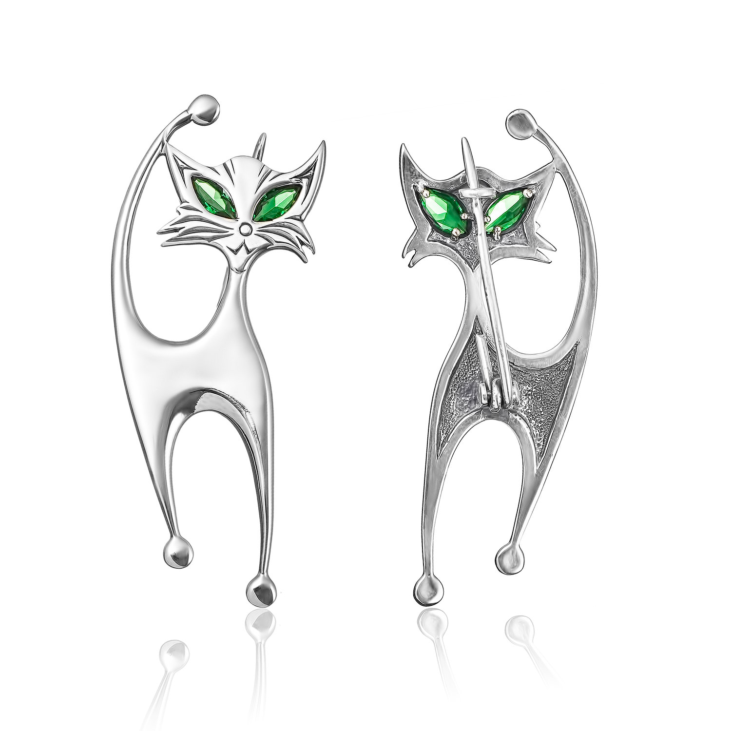 Брошь Кот Серебро 925, артикул 1.5045