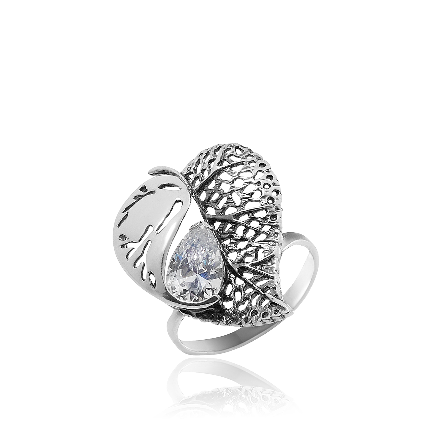 Кольцо Лист Серебро 925, артикул 2.1105