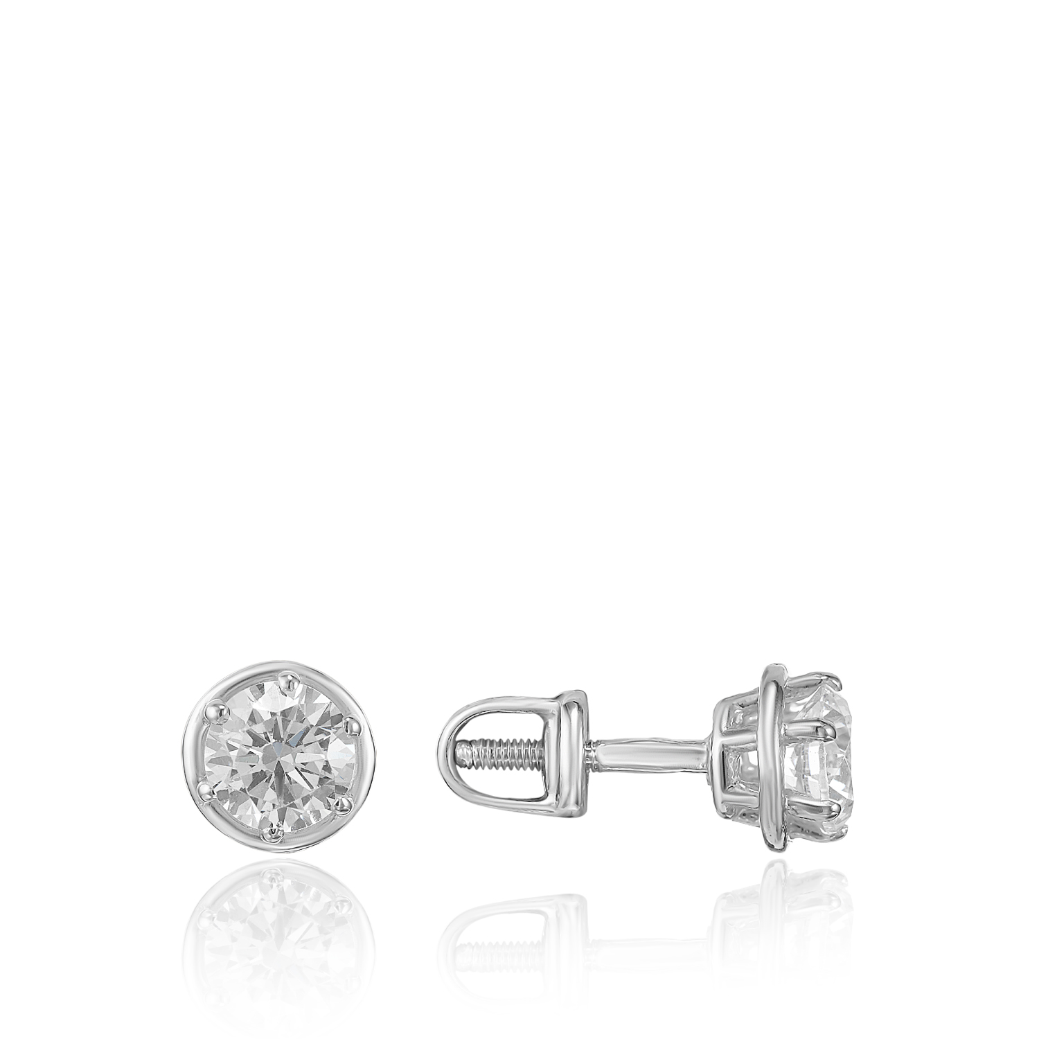 Серьги пр_Серьги Каст (287043) на закрутке (бел Серебро 925, артикул 300818