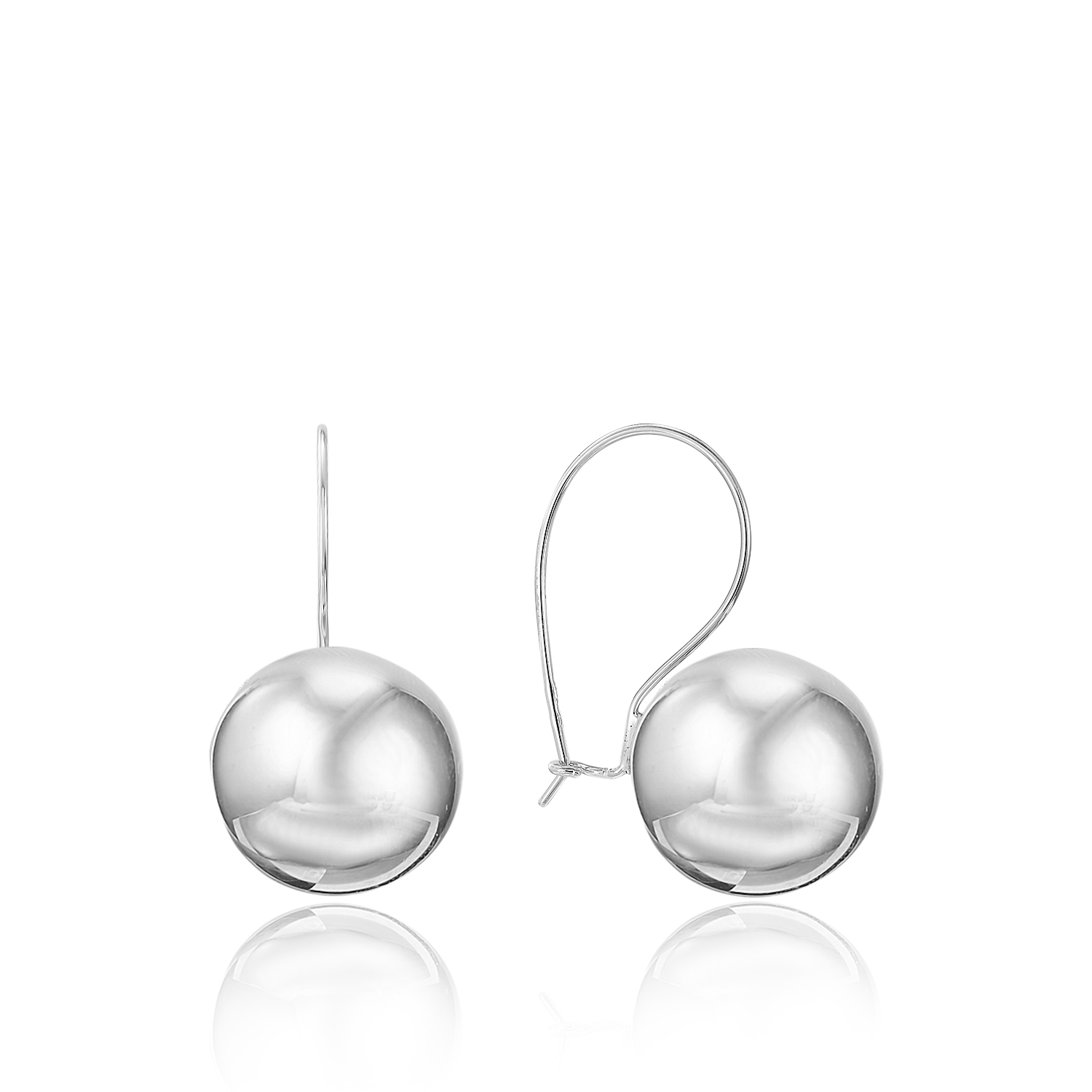 Серьги Шарик d20 на крючке №2 Серебро 925, артикул 300675