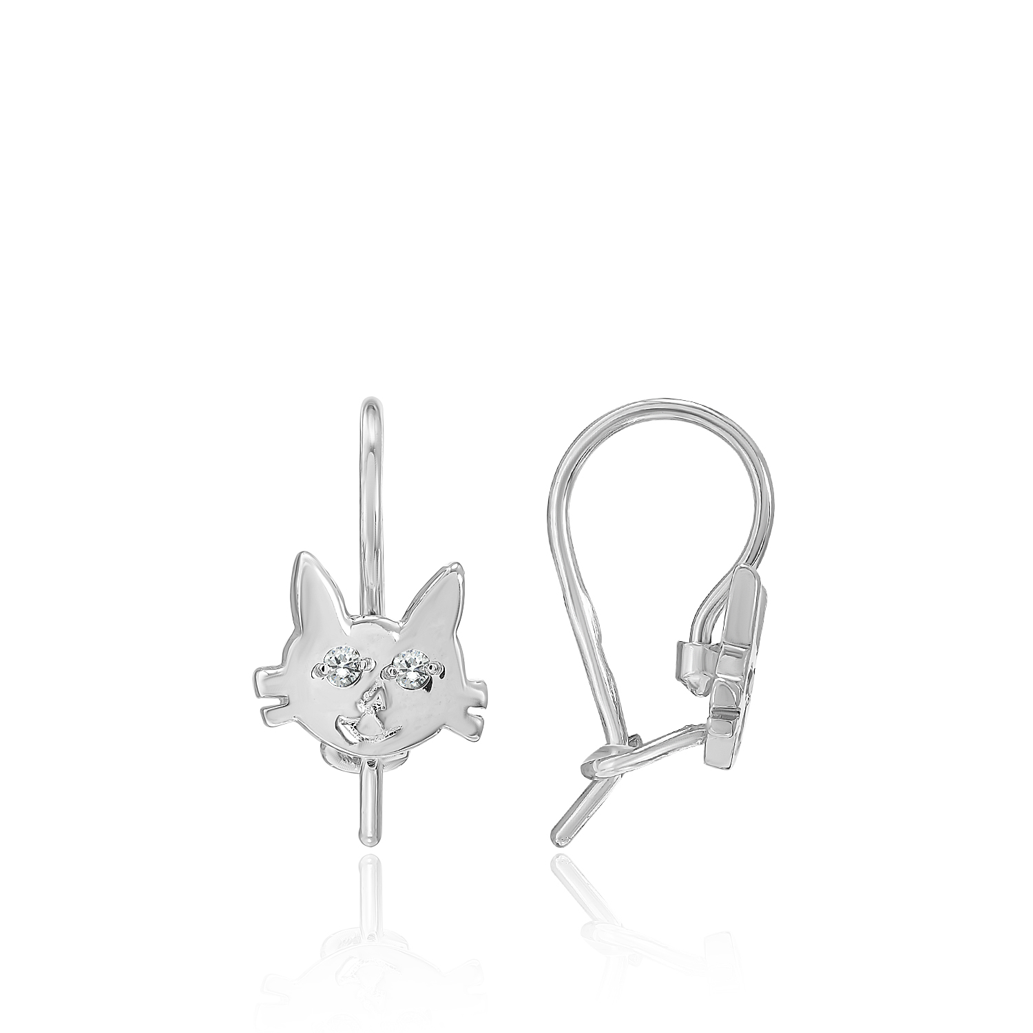 Серьги Кити на крючке Серебро 925, артикул 300713