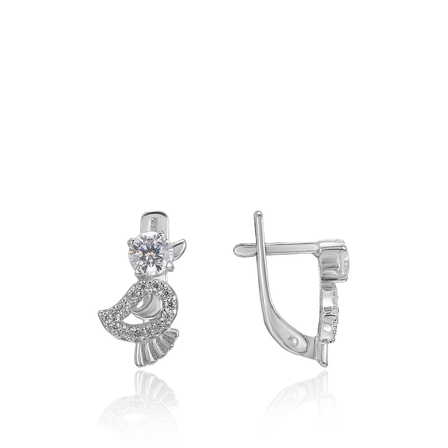 Серьги Уточки Серебро 925, артикул 300924