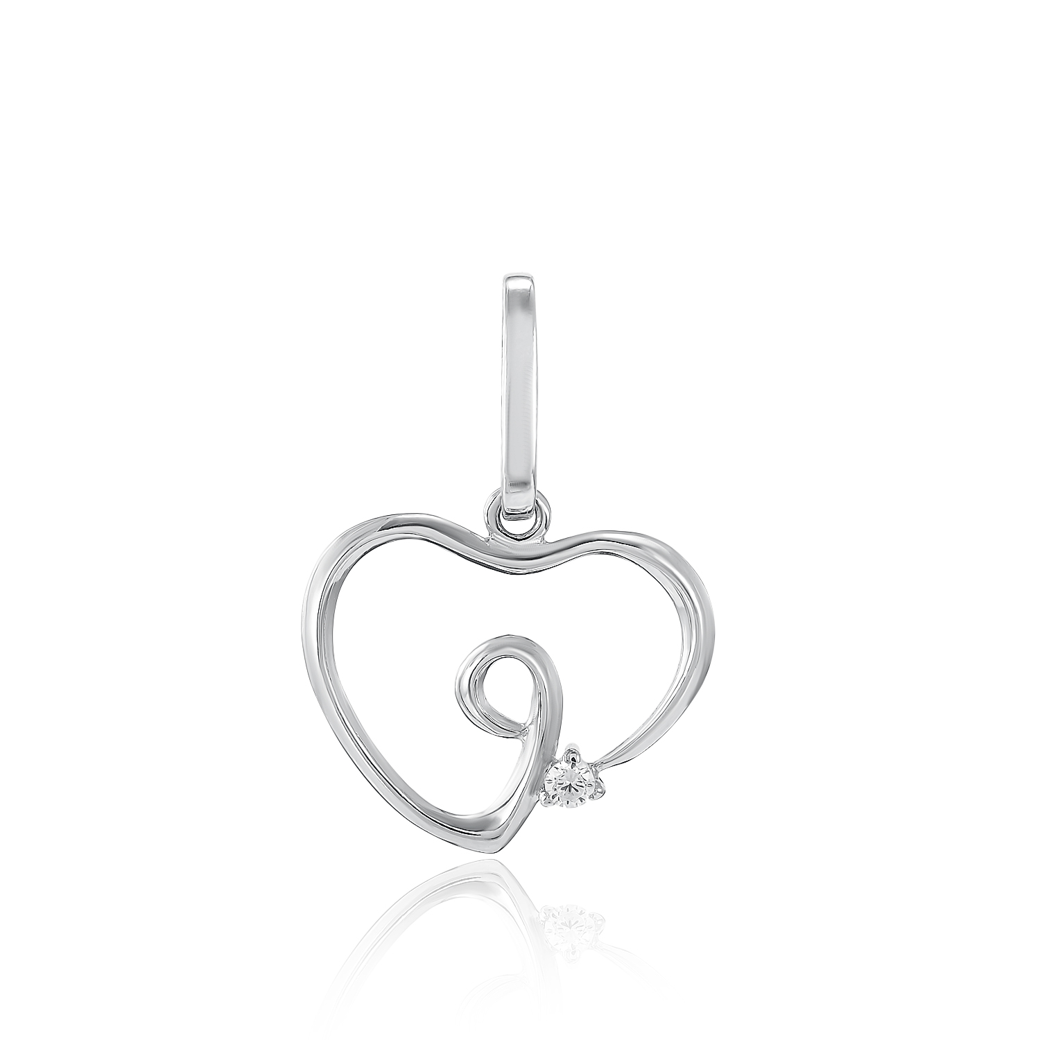 Подвеска Сердечко с заветушкой Серебро 925, артикул 660382